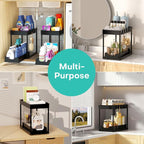 APWNRJA Under Sink Organizers 2 Pack, Pull-Out Sliding Cabinet Organizer - Image 7