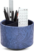 Hennaja Round Leather Art Supply Organizer, Remote Control Holder, 360 Degree by Hennaja