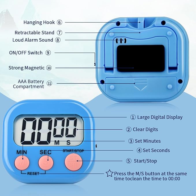 24 Pack Digital Kitchen Timer Magnetic Digital Timer - Image 4