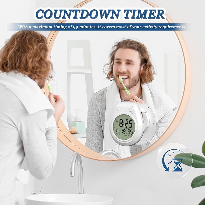 USAOSHOP Bathroom Clock Waterproof Shower Timer, Digital Wall Clock - Image 4