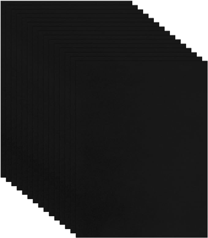 Guakicae 40 Sheets Black Cardstock 8.5 x 11 Printer Paper, 75lb Heavyweight by Guakicae