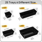Vtopmart 25 PCS Office Desk Drawer Organizers Set, 4-Size Versatile Plastic - Image 7