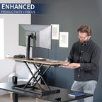 VIVO 48 inch Desk Converter, K Series, Height Adjustable Sit to Stand Riser - Image 4