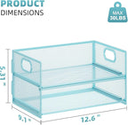 Marbrasse 2 Tier Paper Organizer Letter Tray, Mesh File Organizer - Image 5