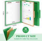 Skyygemm 36 Pcs Classification Folders Letter Size, 1 Divider Pressboard File - Image 2