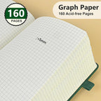 PERCUN Graph Paper Notebook, 160 Pages Grid Journal - Image 4