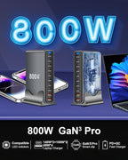 800W USB C Fast Charger Block, 10 Port USB Charging Station, GaN Ⅲ Pro Dual - Image 3