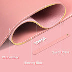 Leather Desk Pad Protector, 39.4'' X 17'' Large Mouse Pad, Office Desk Mat - Image 2