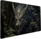 Japan Black Desk Mat Dragon Anime Gaming Mouse Pad Large Desk Pad by Mechanical+Cattle