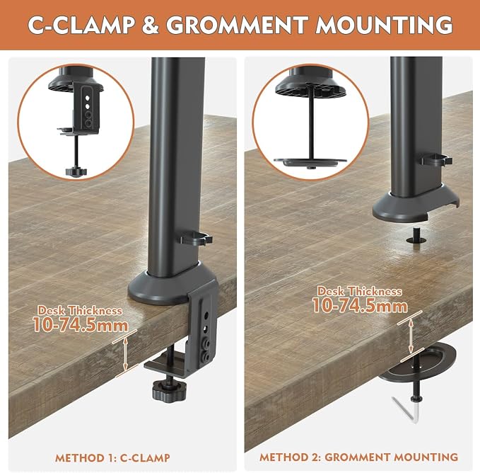 HEMUDU Single Tall Desk Monitor Arm Mount Stand Fit - Image 7