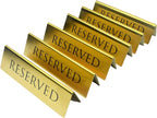 Golden Metal Table Top Reserved Sign by BARsics
