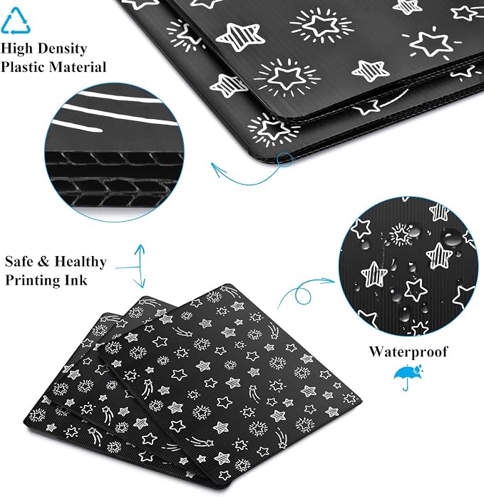 Black 12-Pack Desk Dividers for Students, Waterproof Plastic Study Carrel - Image 4