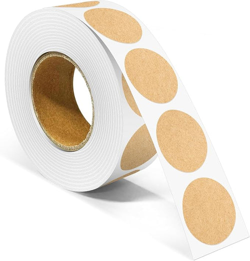 1 Inch Round Color Coding Labels, 1000 Dots Per Roll Kraft Brown Color Coded by Unknown