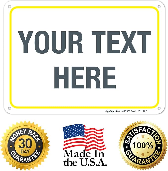 Personalized Custom Customize for Office, Delivery Yellow Sign, 10x7 Inches - Image 8