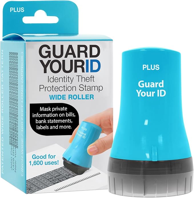 Guard Your ID Wide Advanced Roller 2.0 Identity Theft Prevention Security Stamp by Plus