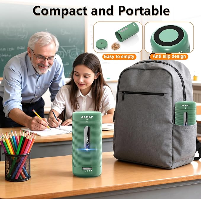 AFMAT Electric Pencil Sharpener, Fully Automatic Pencil Sharpener, Auto in & Out - Image 8
