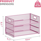 Marbrasse 3 Tier Paper Organizer Letter Tray, Mesh File Organizer - Image 3