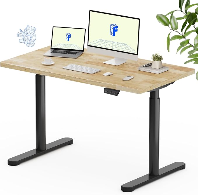 FLEXISPOT Solid Rubberwood Electric Standing Desk by FlexiSpot