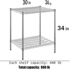 Regal Altair 24" Deep x 30" Wide x 34" Height Wire Shelving Kit | 2-Tier | NSF - Image 3