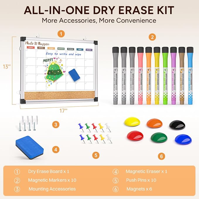 Monthly Dry Erase Board and Cork Board Combo - Image 4