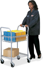 Safco 5235GR Wire Mail Cart Holds 75 Legal Folders, Sold Separately - Image 2