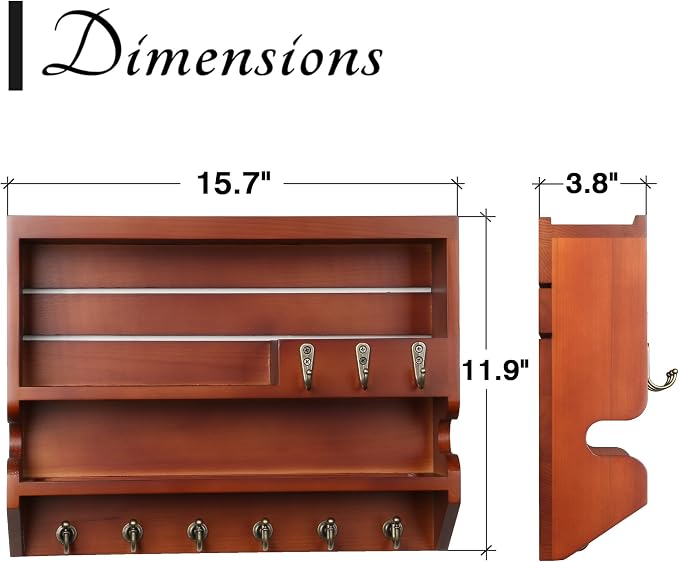Mutsault Key Holder for Wall, Mail Organizer Wall Mounted - Image 3