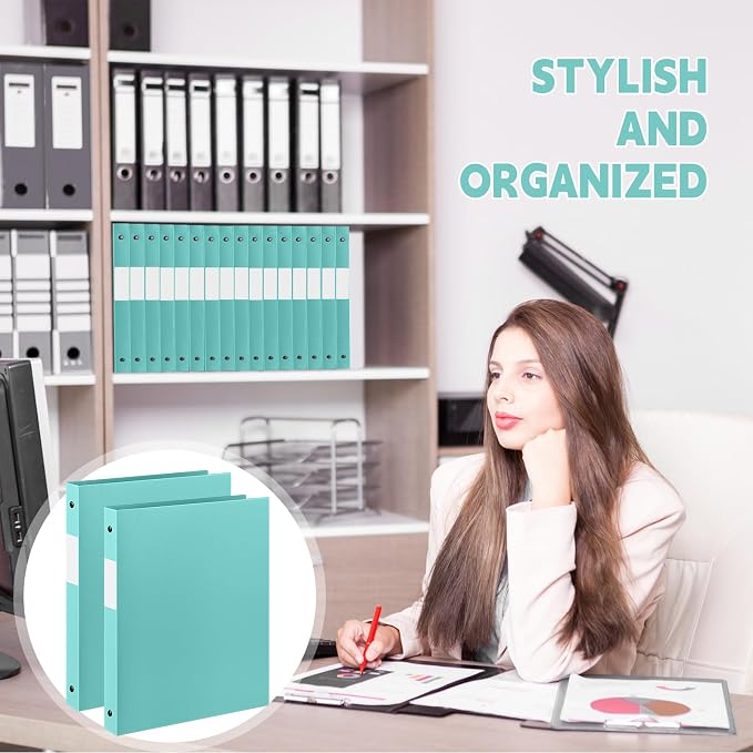 Henoyso 36 Pcs 3 Ring Binder 0.5 Inch Round Fits Letter Size 8.5'' x 11'' Paper - Image 4