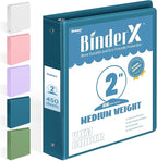 BinderX Extra Durable 3 Ring Binder, Round Ring 2 Inch Binders, Fits 450 Sheets by Sooez