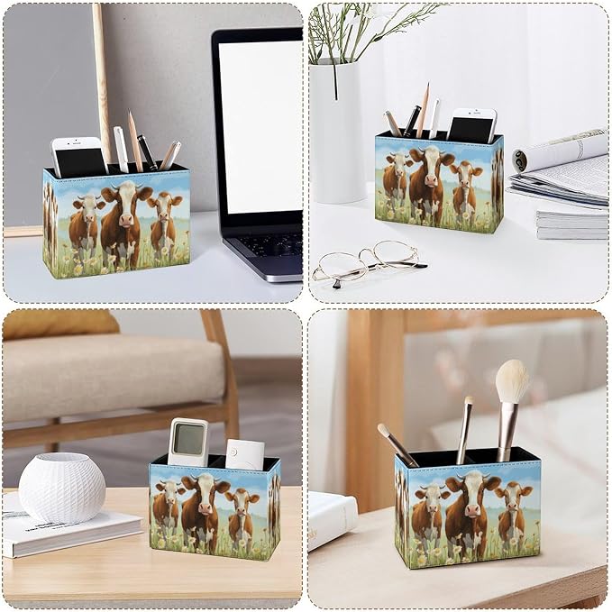 Famame Three Cows Flowers Field Pencil Holder - Image 4