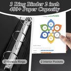 CIXILDTS 2" 3 Ring Binder, Standard 2-inch Round Ring Binder Fit Letter Size - Image 4