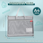 Pendancy Mesh Zipper Pouch A4 Size, Large Double Pocket Lightweight Nylon - Image 2