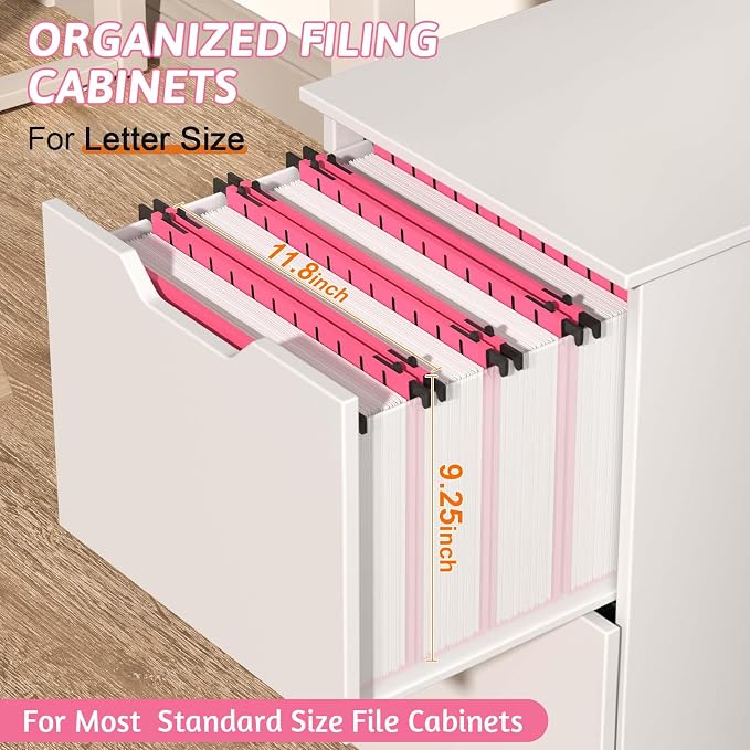 Nordun Extra Capacity Plastic Hanging File Folder Letter Size, 12 Pack - Image 3