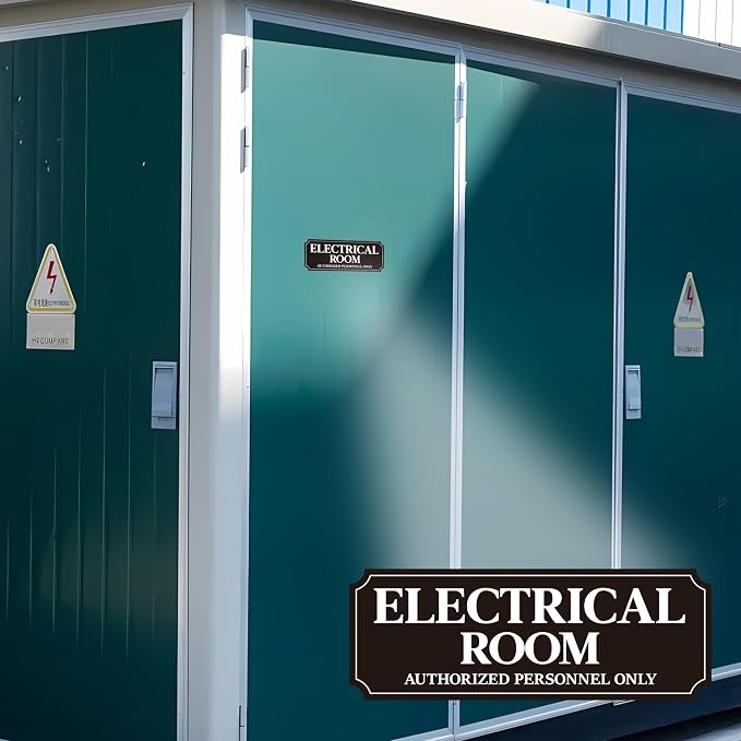 Electrical Room Door Sign for Business，Self-Adhesive Durable Modern Electrical - Image 5