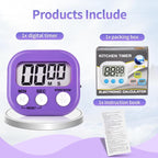 4 Pack Purple Digital Kitchen Timer Magnetic Digital Timer - Image 3