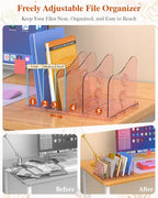 COWVTUJ Adjustable Rose File Organizer - Image 5