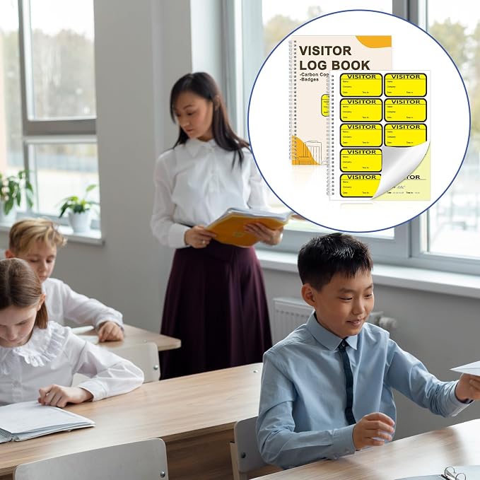 1 Pack Visitor Badges with Carbon Copy Visitor Stickers Letter Size Visitor Log - Image 5