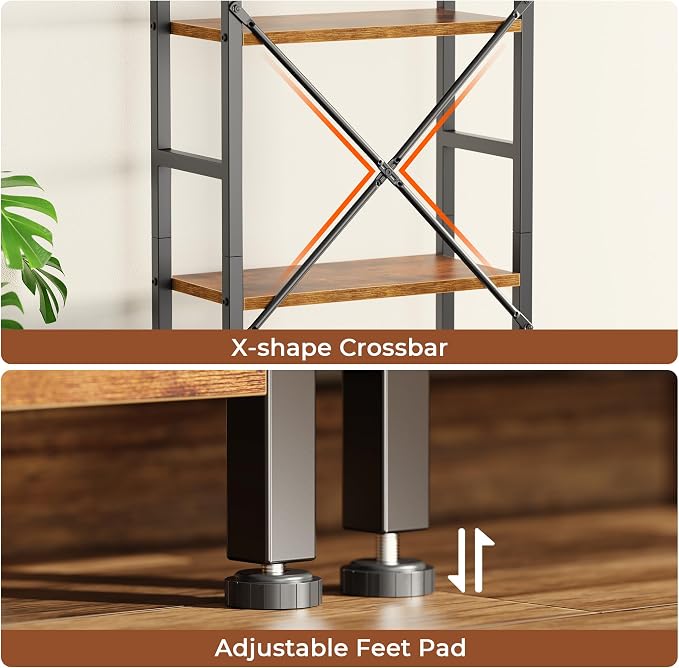 SUPERJARE Triple 6 Tier Bookshelf, Bookcase - Image 6