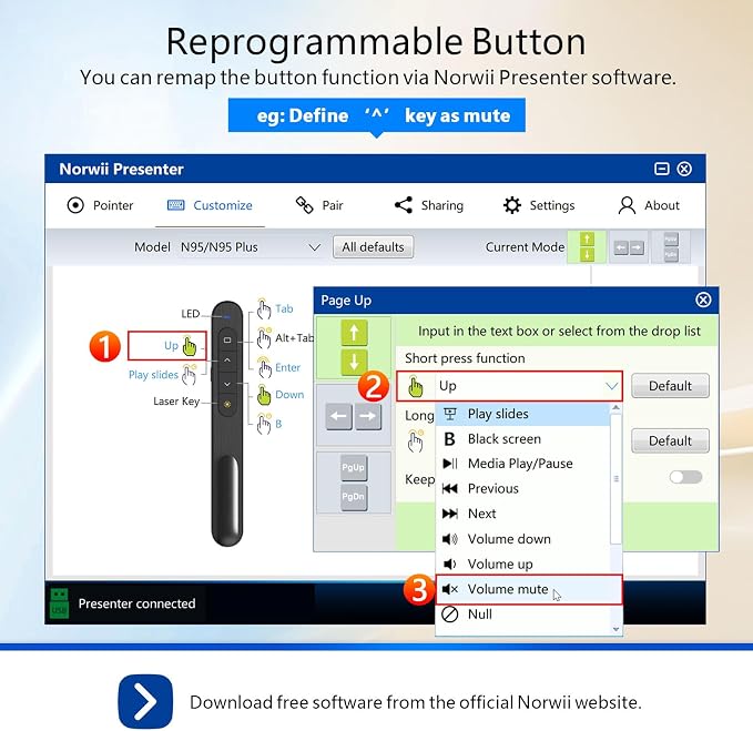 Norwii Bluetooth Presentation Clicker - Image 5