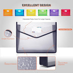 Plastic File Folders, Waterproof Transparent Expandable File Organiser - Image 2