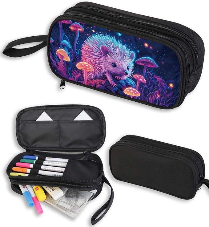 AnySmic Hedgehog Pencil Case for Boys Girls, Large Pencil Pouch for Kids by AnySmic