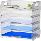 Marbrasse Paper Organizer Letter Tray, 5 Tier Mesh File Organizer by Marbrasse
