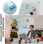 Glass Whiteboard 48"X36" Magnetic Glass White Board Frameless Wall Mounted Dry - Image 2