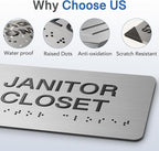 AUTHORIZED Signs with Raised Text & Grade 2 Braille, Brushed Aluminum/Silver - Image 3
