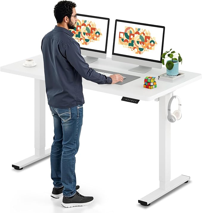 SANODESK Electric Standing Desk 55 x 28 Inches Whole-Piece Desktop Height by sanodesk