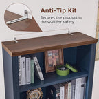 RWYHG 70" Blue Tall Bookshelf, 5-Tier Thick Wooden Book Shelf - Image 7