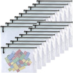 Oaimyy-18 Pcs, Large Mesh Zipper Pouch Document Folders Bag Plastic Zip File - Image 7