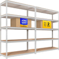 HOMEDANT 5 Tier Storage Shelves Adjustable Laminated Boltless Garage Metal by TheBestOrganizingSolution