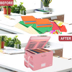 ENGPOW File Box with Lock, Fireproof Document Box with Pockets, Collapsible - Image 7