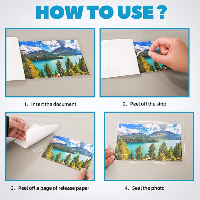 Uinkit 25Pack 4"x6" Self Seal Laminating Pouches, 10Mil Double-Sided - Image 8