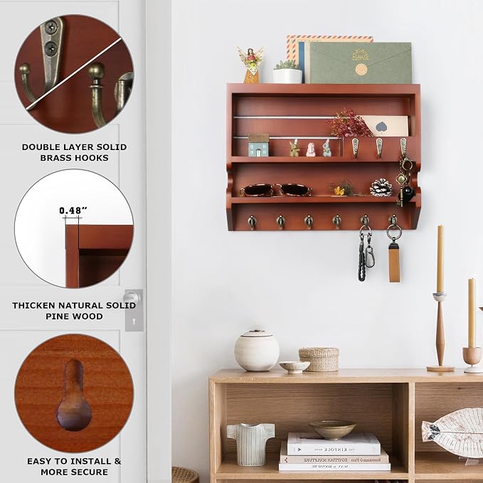 Mutsault Key Holder for Wall, Mail Organizer Wall Mounted - Image 6